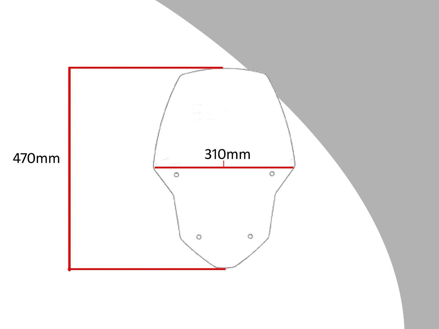 Standard Screen wind deflector TRIUMPH Tiger 900, GT, Rally 850 Sport 470MM HIGH