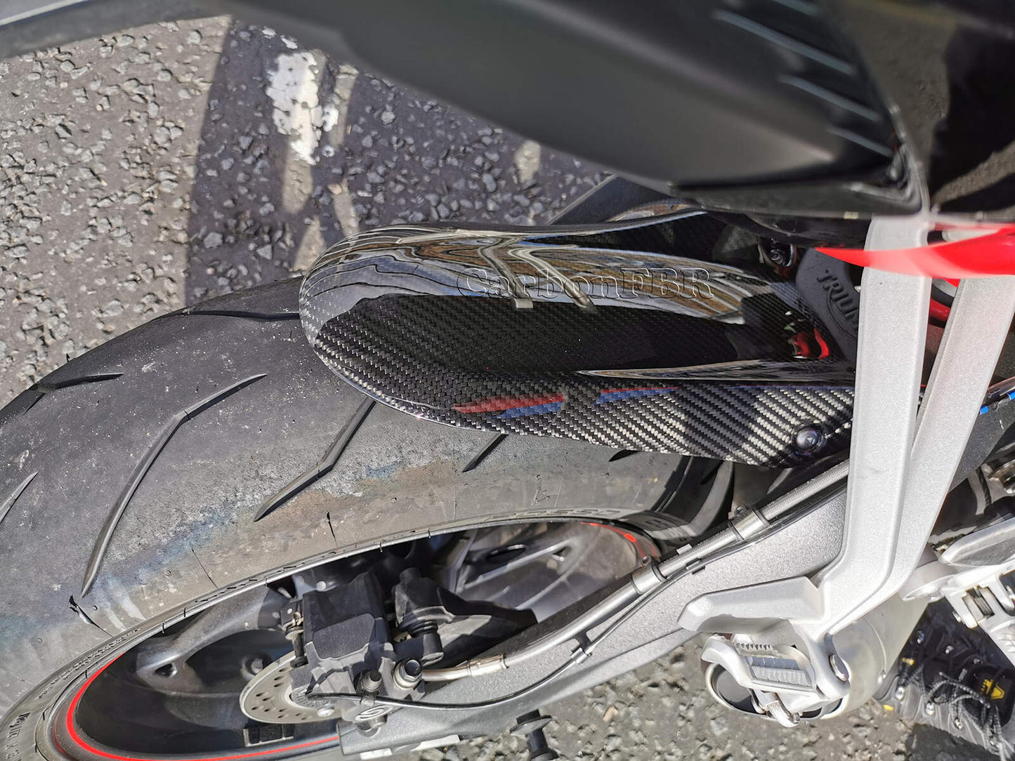 Carbon Fibre Triumph Street Triple 2017 - onwards Extended hugger carbonFBR
