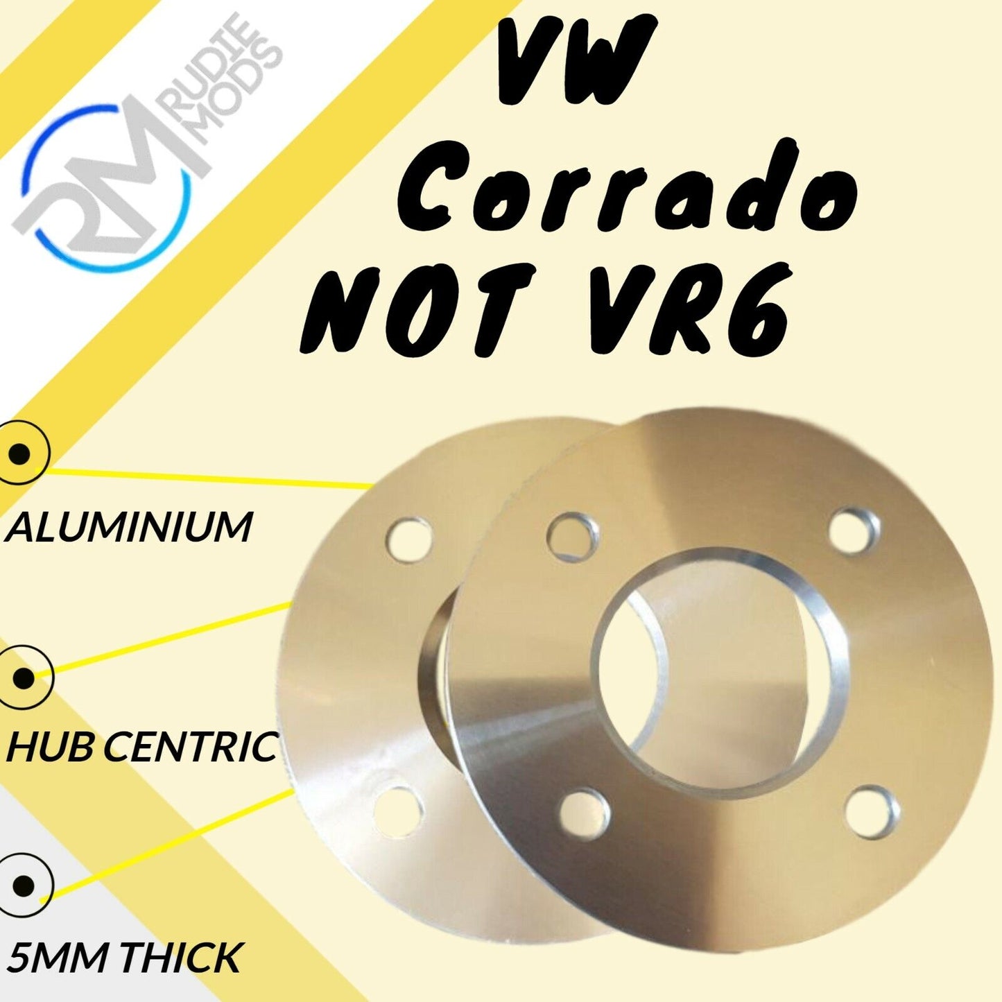 VW Corrado NOT VR6 4x100 57.1 1 pair of 5mm hubcentric wheel spacers