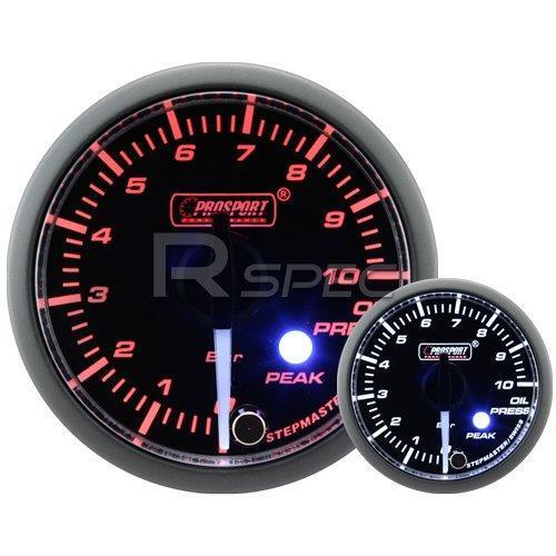 Prosport 52mm Clear Amber White Car Oil Pressure Gauge BAR Peak Warning