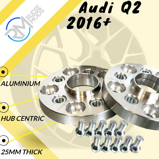 Audi Q2 2016 on 25mm Hubcentric Wheels Spacers 1 pair