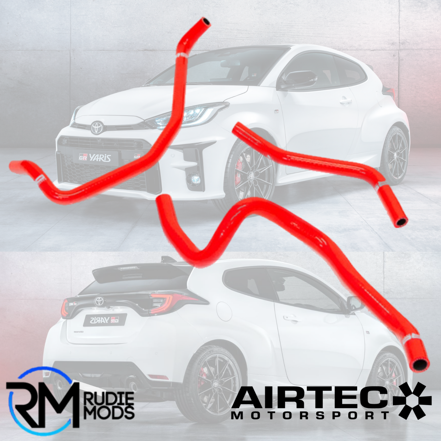 PRO HOSES 3 PCE AUXILIARY HOSES FOR TOYOTA YARIS GR - RED