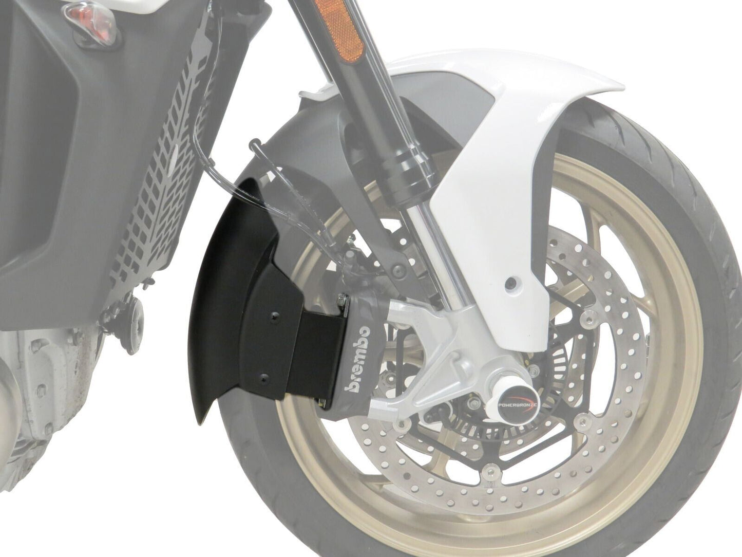 PowerBronze MOTO GUZZI V100 MANDELLO, 22-23 Front Mudguard Extender GLOSS BLACK