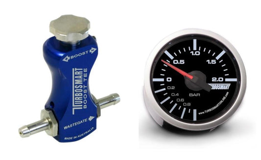 Turbosmart Blue Manual Boost Controller and Turbosmart 52mm Boost Gauge BAR