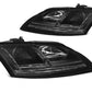 Audi TT 2006-2009 8J Black LED DRL Headlights Sequential Indicator - Xenon