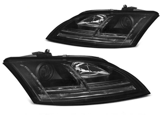 Audi TT 2006-2009 8J Black LED DRL Headlights Sequential Indicator - Xenon