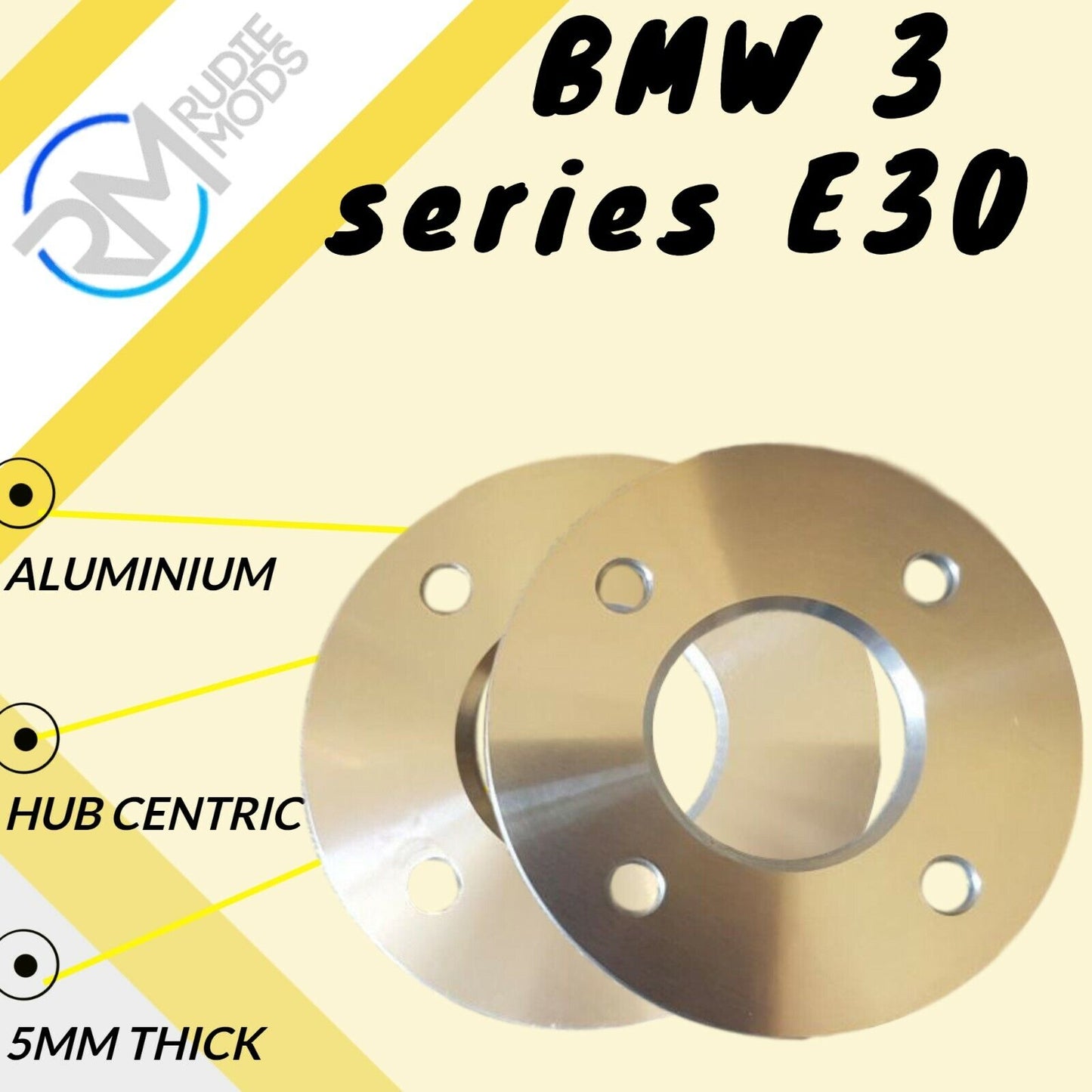 4x100 57.1 1 pair of 5mm hubcentric wheel spacers to fit BMW 3 series E30