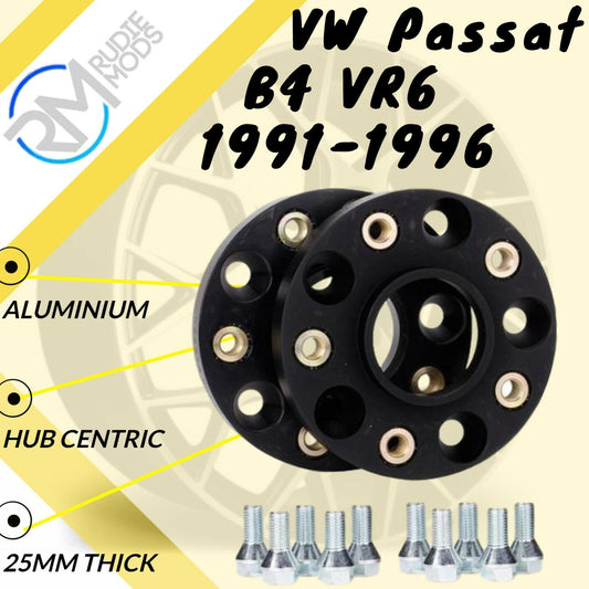 BLACK VW Passat B4 VR6 1991-1996 5x100 57.1 25mm ALLOY Hubcentric Wheel Spacers