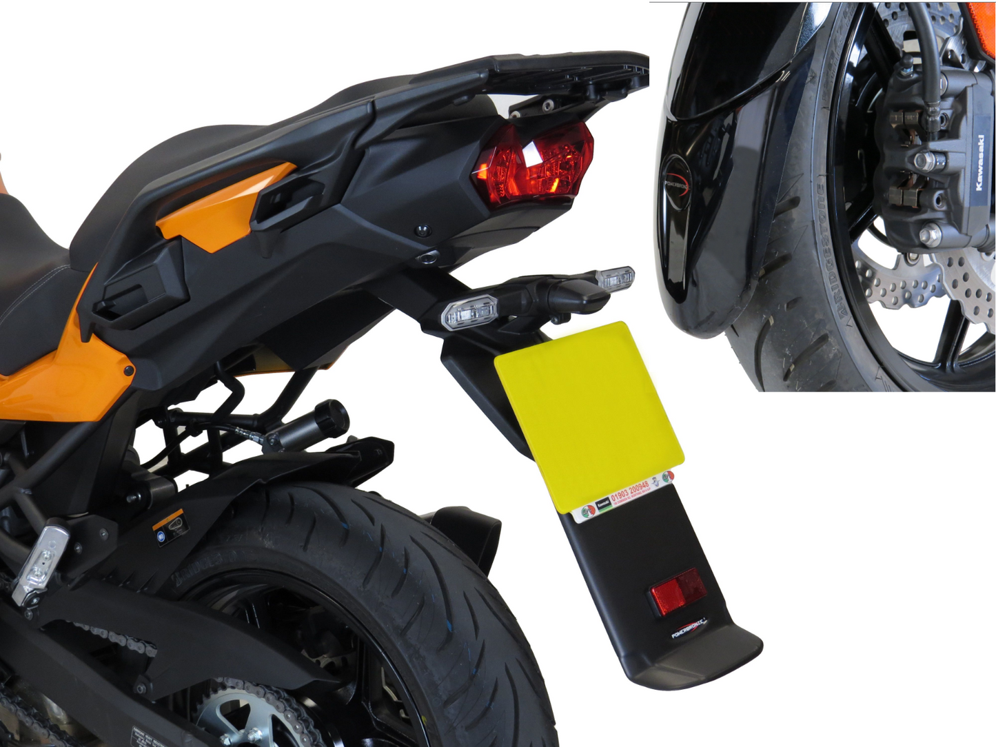 Front Mud Guard extension, rear deflector Bundle KAWASAKI ,VERSYS matt black