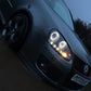 Black Angel Eye Headlights for VW Golf Mk5 with LED DRL R8 strip + H1 bulbs x2