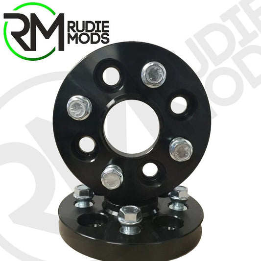 4x100 20mm Wheel Spacers Black Hubcentric 1 Pair for Smart ForFour 2014-2021