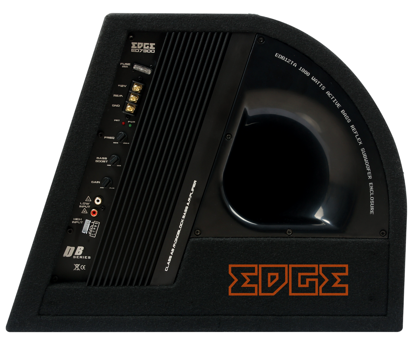 New Edge Twin 12" Car Audio Active Subwoofer Amplified Box 1800w