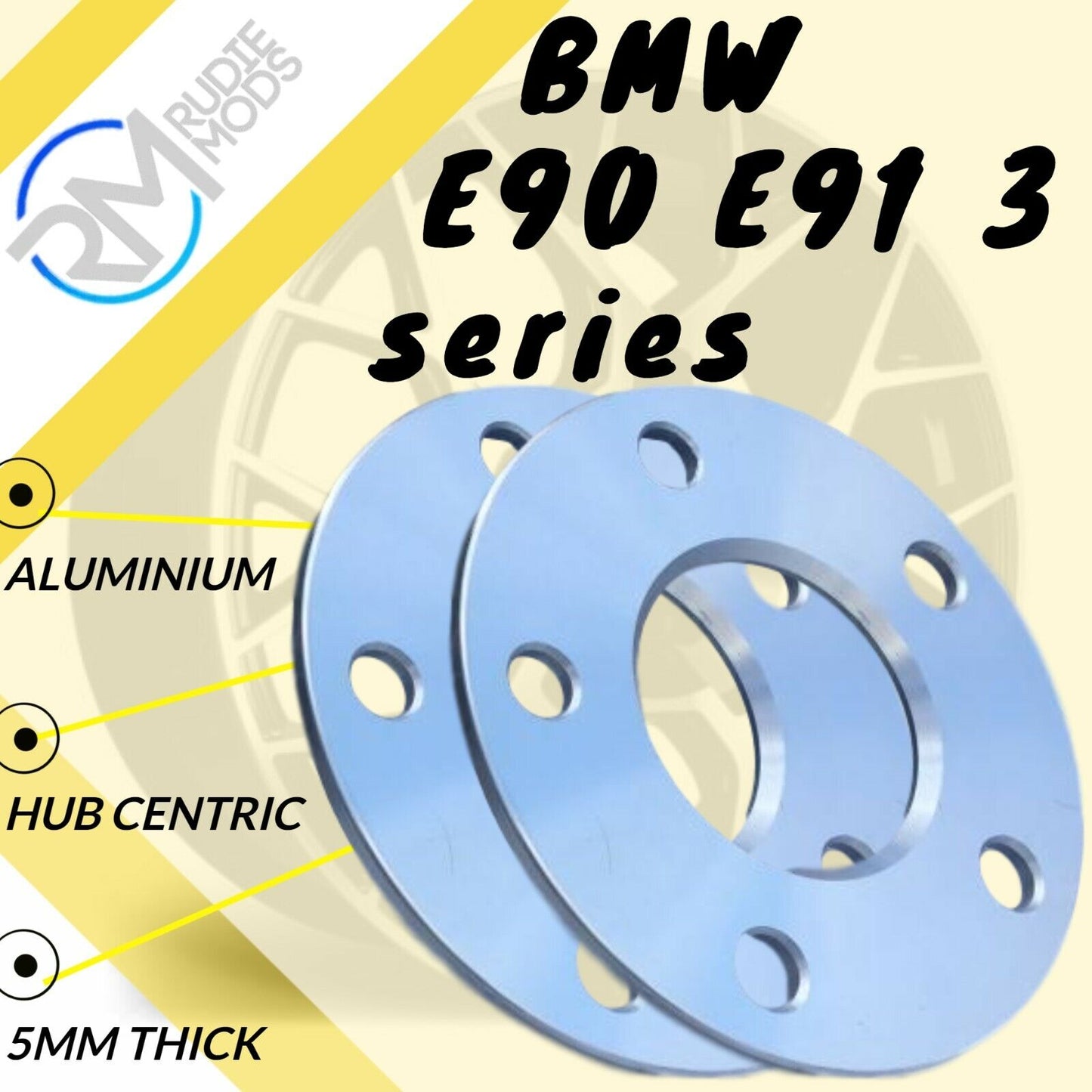 5mm Alloy Hubcentric Wheel Spacers 5x120 72.6 1 pair to fit BMW E90 E91 3 series
