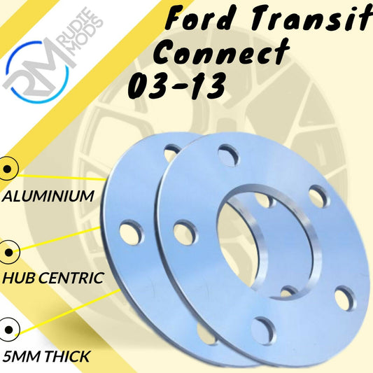 Ford Transit Connect 03-13 5mm alloy hubcentric wheel spacers 5x108 PCD