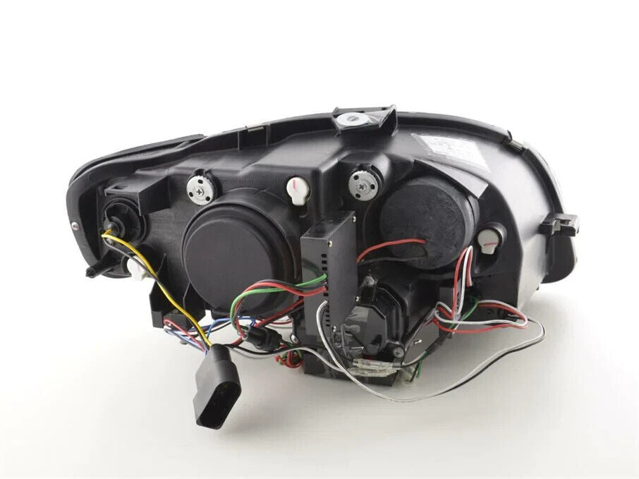 Black LED Lightbar DRL Devil Eye Projector Headlights for Audi A4 2005-2008 B7