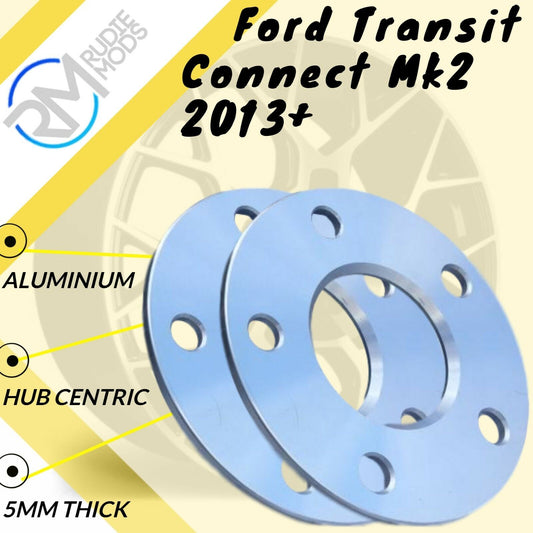 Ford Transit Connect Mk2 2013 on 5mm alloy hubcentric wheel spacers 5x108 PCD