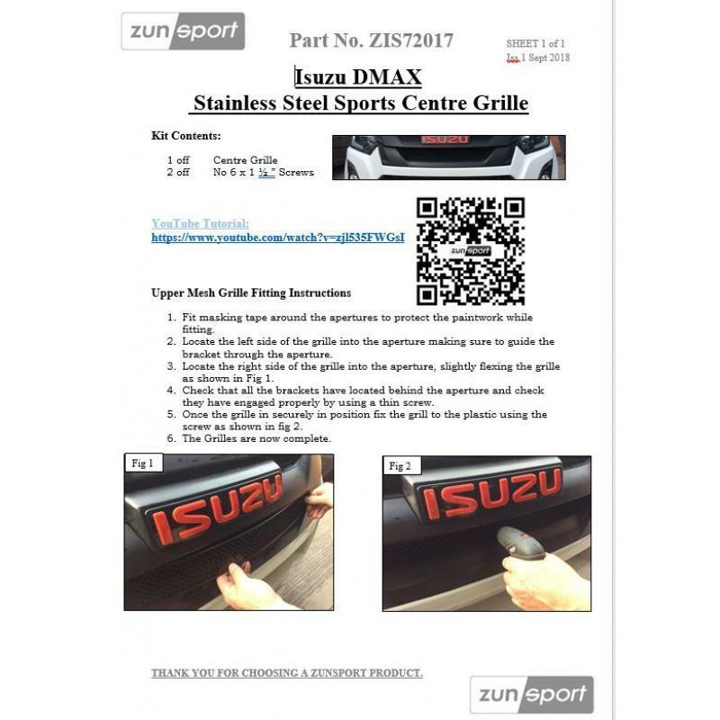 Zunsport Black Grille compatible with Isuzu DMAX - Front Grille Set (2017 - )