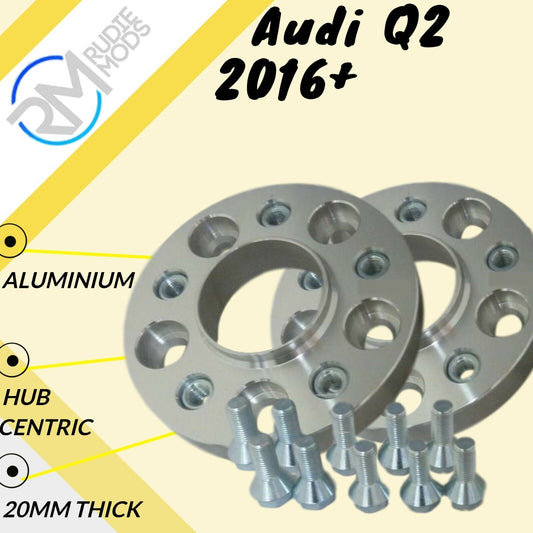 Audi Q2 2016 on 20mm Hubcentric Wheels Spacers 1 pair