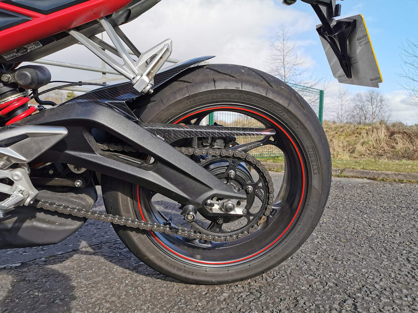 Carbon Fibre Triumph Street Triple 2017 - onwards Extended hugger carbonFBR