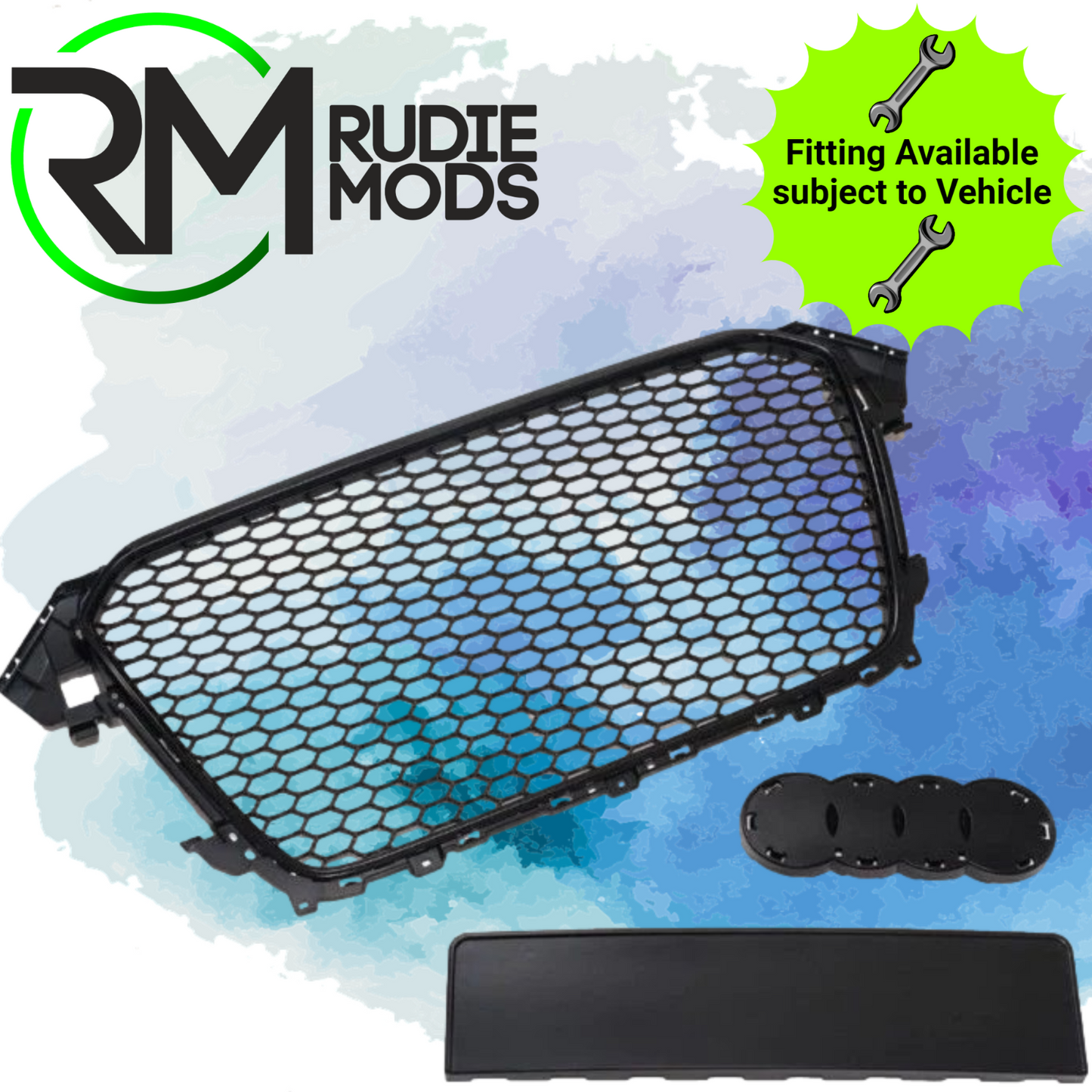 Gloss Black Honeycomb Debadged Grill for Audi A4 B8.5 Model 2012-2015