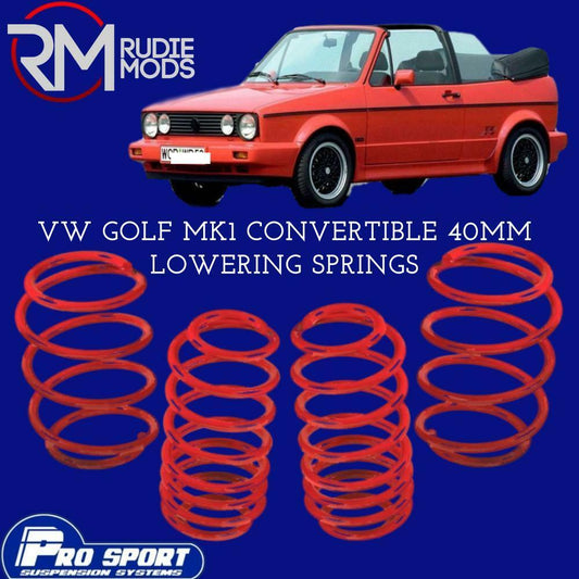 ProSport Lowering Springs for VW Golf MK1 Convertible  Authorised Dealer