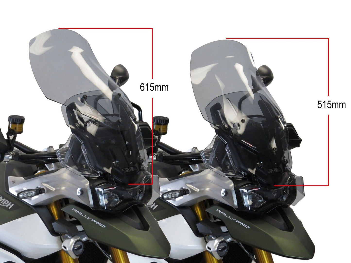 LIGHT TINT Adjustable Screen, Triumph Tiger 900, GT, Rally, 850 Sport