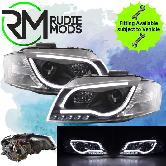 Audi A3 2003-2008 8P Black Led Light Bar DRL Daylight Running Light Headlights