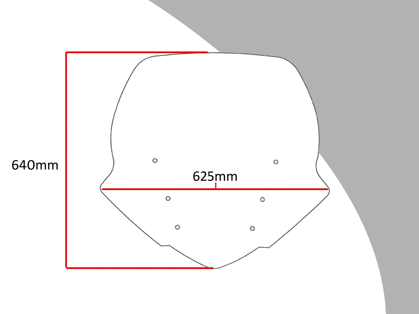 Touring Screen Wind Deflector Cowl Triumph Trophy 1200 2012 - 2017 (640 mm)