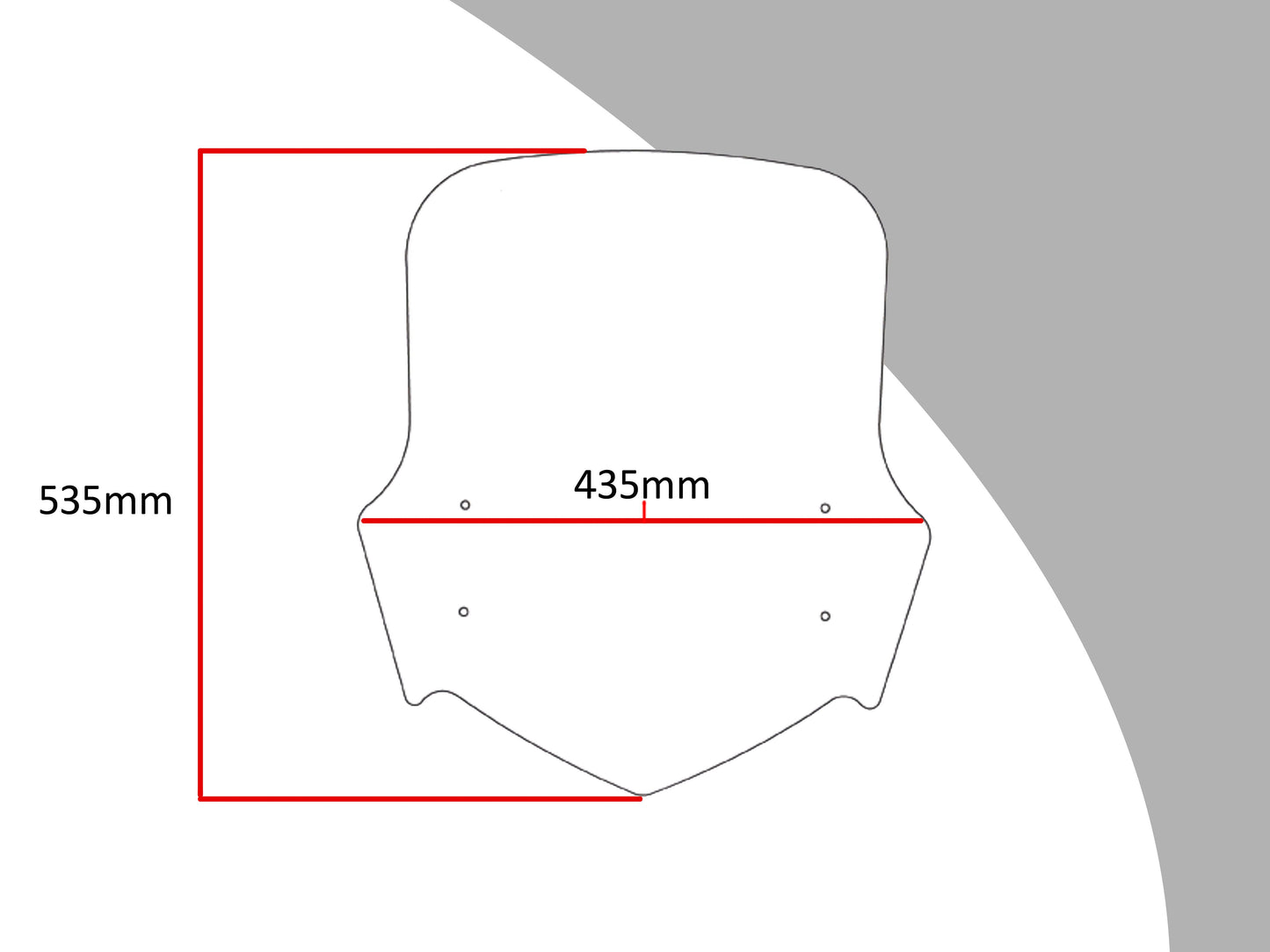 Touring Screen wind fly cowl window deflector 535mm YAMAHA XT1200Z SUPER TENERE