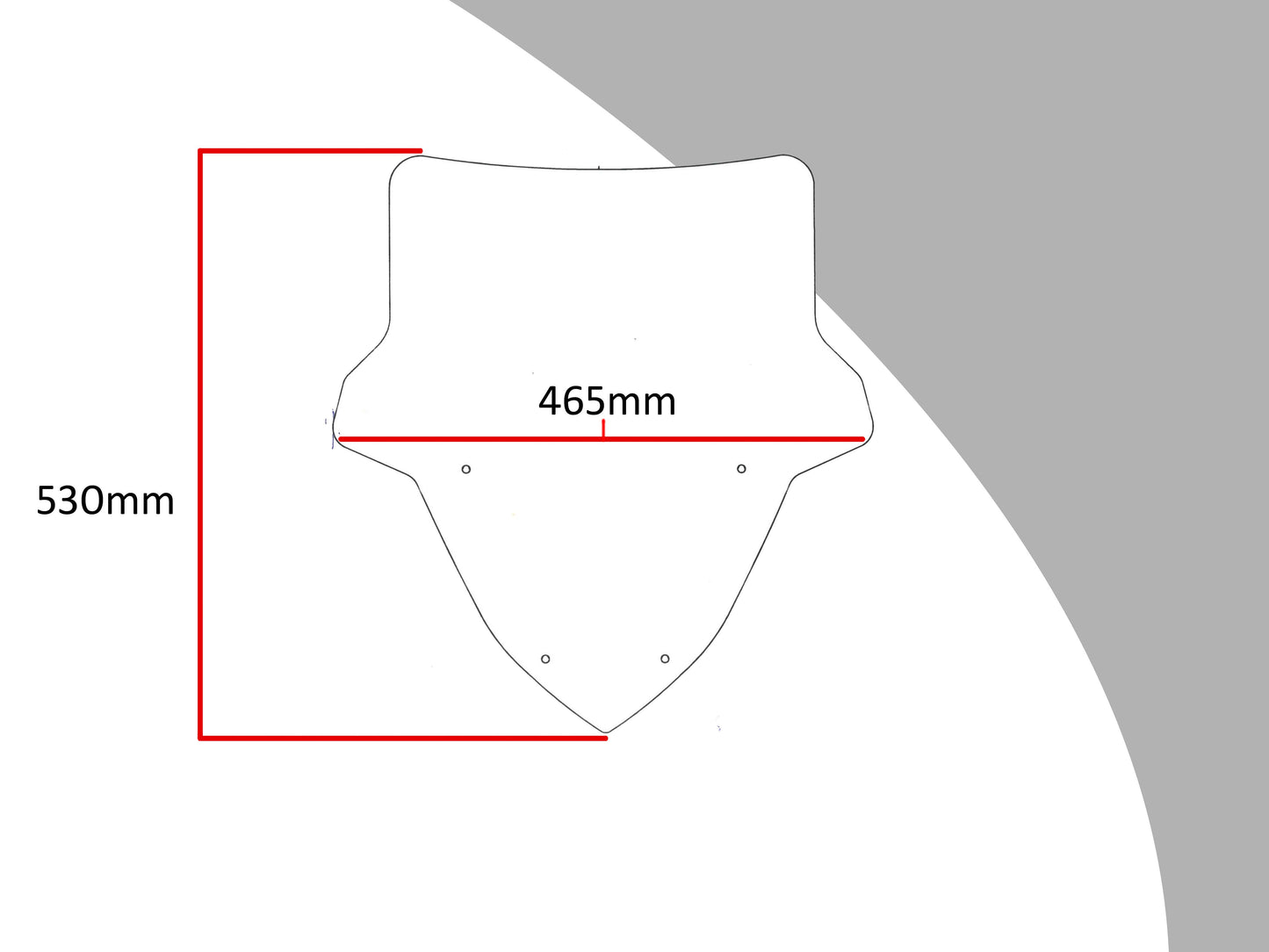 Scooter Screen wind fly deflector YAMAHA ,X-MAX 125 300, Tech Max 530mm high
