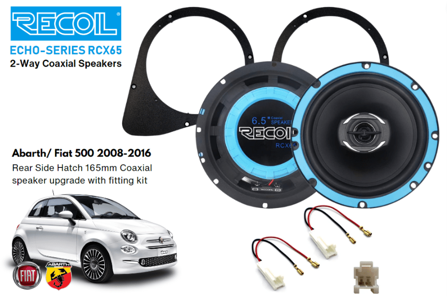 6.5 Inch coaxial speaker Rear Side Hatch upgrade fitting kit Abarth/ Fiat 500 08-16