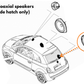 6.5 Inch coaxial speaker Rear Side Hatch upgrade fitting kit Abarth/ Fiat 500 08-16