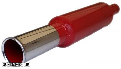 CherryBomb Exhaust Backbox Universal Fitment 2.5" outwardly rolled RED