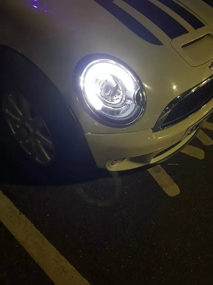 Mini 2007-2013 R55 and R56 Black LED Projector DRL Daylight Running Lights Headlights