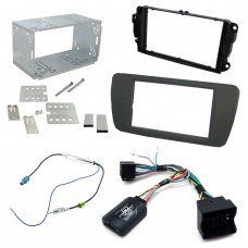 Double Din Fascia & Steering Controls Car Stereo Fitting Kit FOR Seat Ibiza Mk4 6 CTKST01