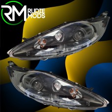 BLACK DRL HEADLIGHTS to fit FORD FIESTA MK7 PRE-FACELIFT (2008-2012)