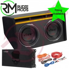 VIBE SLICK MIT 12" Twin Bass Enclosure with 1200W Amp & Wiring kit