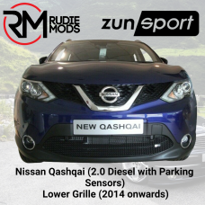 Zunsport compatible with Nissan Qashqai (2.0 Diesel with Parking Sensors) - Lower Grille (2014 onwards)