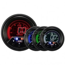 Prosport Evo 60mm LCD 3 Bar Boost Gauge 4 colour with peak and warning