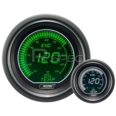 Prosport 52mm EVO Car Oil Temperature Gauge Green and White LCD Digital Display