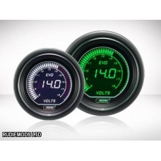 Prosport 52mm EVO Car Voltage gauge 8-18v Green White LCD Digital Display