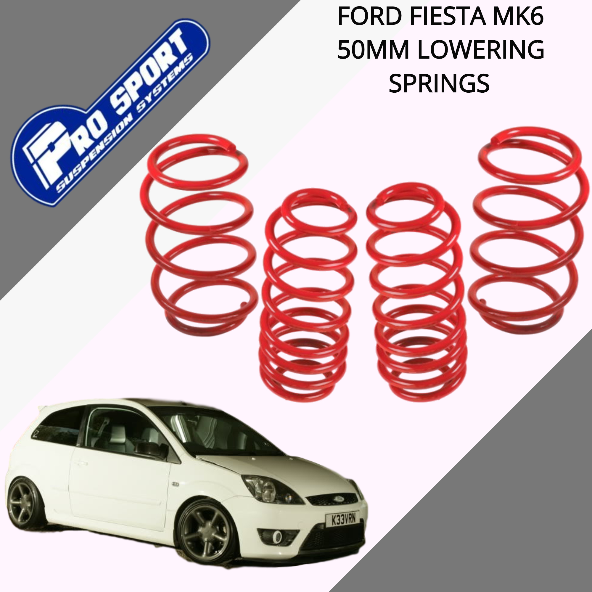 Ford Fiesta 1.4 1.6 TDCi 2002-08 mk6 lowering springs 45 mm ** Rears **